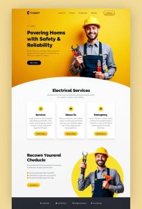 Professional Electrician Website Design _ Clean & Modern Yellow Theme fenol www.fenolsolutions.com