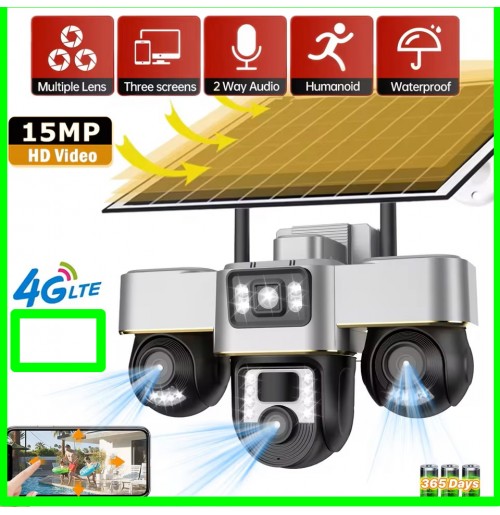 4g solar 15mp 3 lens all ptz auto tracking cctv camera 1a 500x515